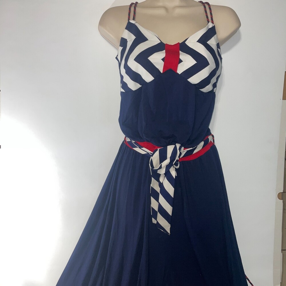 Sassofono long wide leg jumper Red white and blue size 38